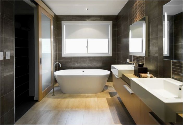 15 идей для деревянных полов в ванных комнатах