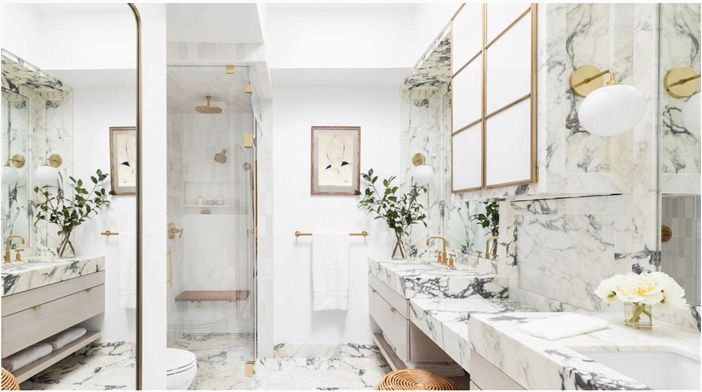 20 великолепных ванных комнат из белого мрамора с роскошным стилем