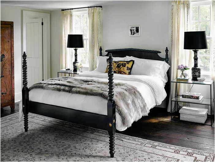 28 черно-белых спален для любого стиля