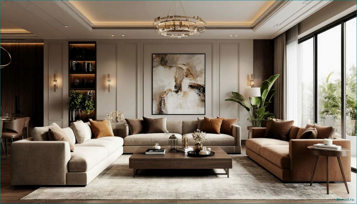 Современные идеи и стили дизайна для уютной гостиной комнаты